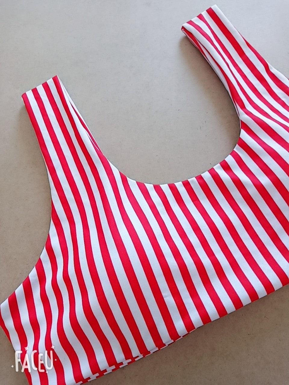 Striped printed bikini split swimsuit