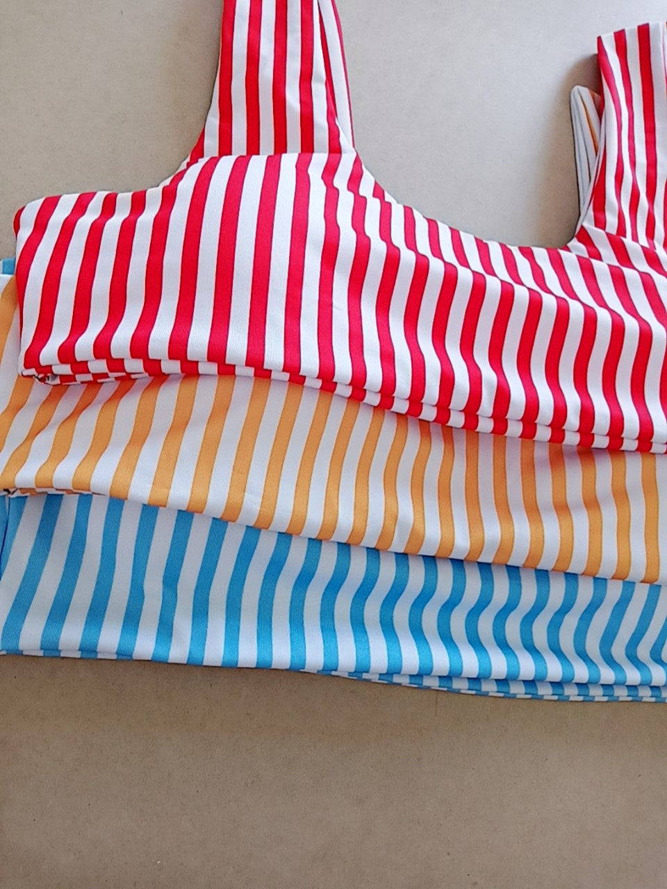 Striped printed bikini split swimsuit